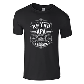 Retró apa férfi póló (Fekete)