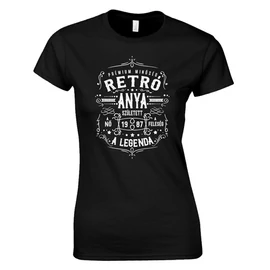 Retró anya női póló (fekete)