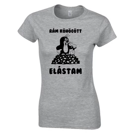  Rám köhögött elástam női póló (szürke)
