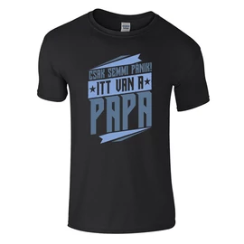 Itt van papa férfi póló (Fekete)