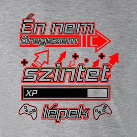 Nem öregszem, szintet lépek póló (Szürke)