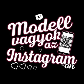 Modell vagyok az Instagramon női póló (Fekete)