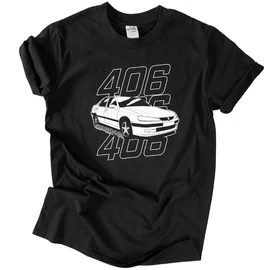 Pug 406 póló (Fekete)