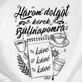 Három kávé férfi póló (Fehér)