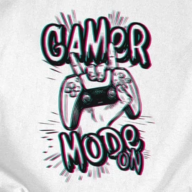Gamer mode on férfi póló (Fehér)
