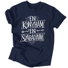 Az én konyhám férfi póló (Sötétkék)
