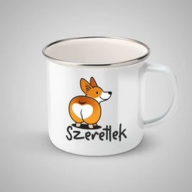 Szeretlek fém bögre