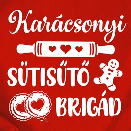 Karácsonyi sütisütő brigád  női póló (piros)