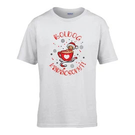 BOLDOG KARÁCSONYT MÉZESKALÁCS GYEREK PÓLÓ (Fehér)