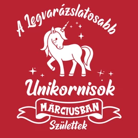 A legvarázslatosabb unikornisok gyerek póló (Piros)