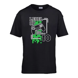Level Up gyerek póló (Fekete)