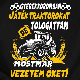 Traktort vezetek póló (Fekete)