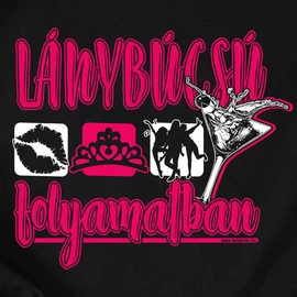 Lánybúcsú party folyamatban női póló (Fekete)