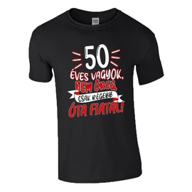 50 éves vagyok férfi póló (fekete)