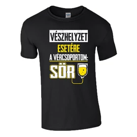 A vércsoportom sör férfi póló (Fekete)