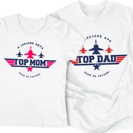 TOP DAD - TOP MOM páros szett (fehér)