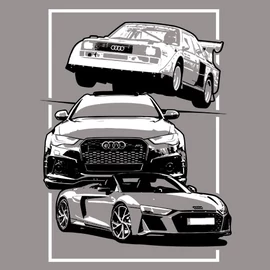 AUTÓBOLOND Audi férfi póló(grafit)