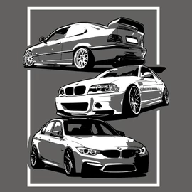 AUTÓBOLOND BMW férfi póló(grafit)