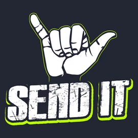 SEND IT SHAKA férfi póló (sötétkék)