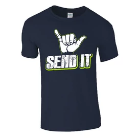 SEND IT SHAKA férfi póló (sötétkék)