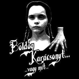 WEDNESDAY KARÁCSONYA női póló (fekete)