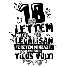 18 lettem férfi póló (fehér)