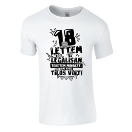 18 lettem férfi póló (fehér)