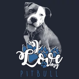 I love my Pitbull póló (sötétkék)