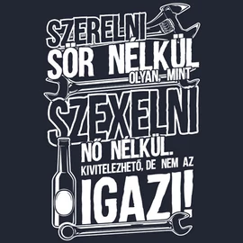 Szerelni sör nélkül férfi póló (sötétkék)
