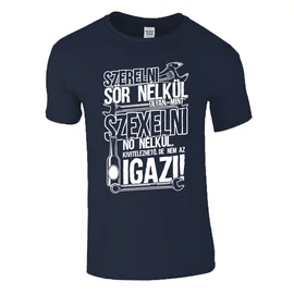 Szerelni sör nélkül férfi póló (sötétkék)