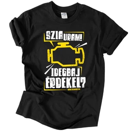 Szia Uram! - Check Engine férfi póló (grafit)