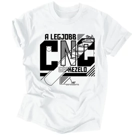 A legjobb CNC-s férfi póló (fehér)