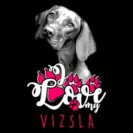 I love my Vizsla póló (fekete)