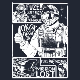 Don't Fuze the hostage R6 gyerek póló (Sötétkék)