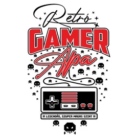 Retró gamer apa póló (Fehér)