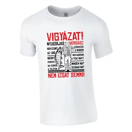 Vigyázat nyugdíjas horgász póló (Fehér)