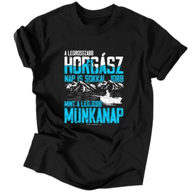 Horgász munkanap férfi póló (RD) (Fekete)