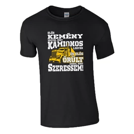 Őrült kamionos póló (Fekete)