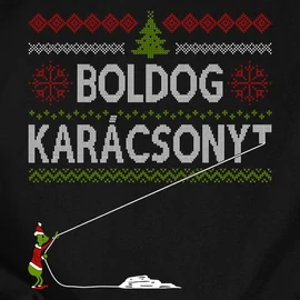 Boldog Karácsonyt (mini grincs) póló (Fekete)