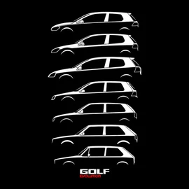VW Golf evolution póló (Fekete)
