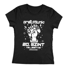Szint teljesítve női póló (Fekete)