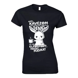 Amíg kávézom női póló (Fekete)