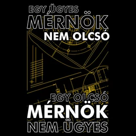Ügyes mérnök női póló (Fekete)
