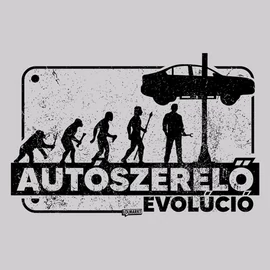 Autószerelő evolúció póló (Szürke)
