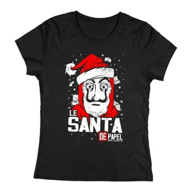 Le SANTA de papel női póló (Fekete)
