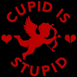 Cupid Is Stupid női póló (Fekete)