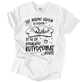 Angyali kutyusom férfi póló (Fehér)