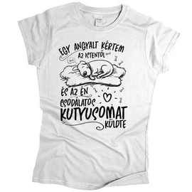 Angyali kutyusom női póló (Fehér)