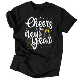 New Year férfi póló (Fekete)