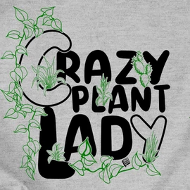Carzy plant lady női póló (Szürke)